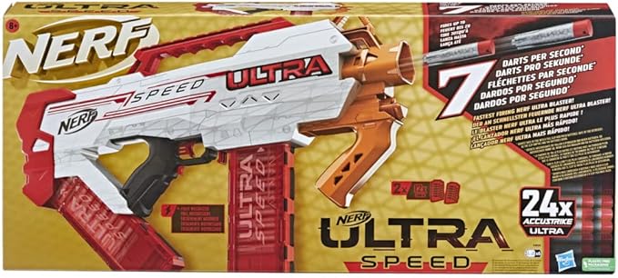 Hasbro Nerf Ultra Speed, Blaster Completamente Motorizzato, 24 Dardi Nerf AccuStrike Ultra, Compatibile Solamente Con Dardi Nerf Ultra, Multi, F4929