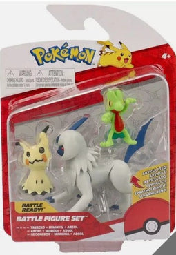 Set 3 Personaggi Pokemon Battle Figure Treecko, Mimikyu e Absol Bandai