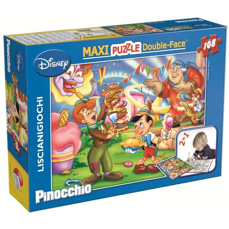 Lisciani Giochi puzzle maxi double face Disney Pinocchio 108 pezzi