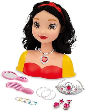 Grandi Giochi - Princess Styling Head Biancaneve, Testa da Acconciare con Accessori Inclusi