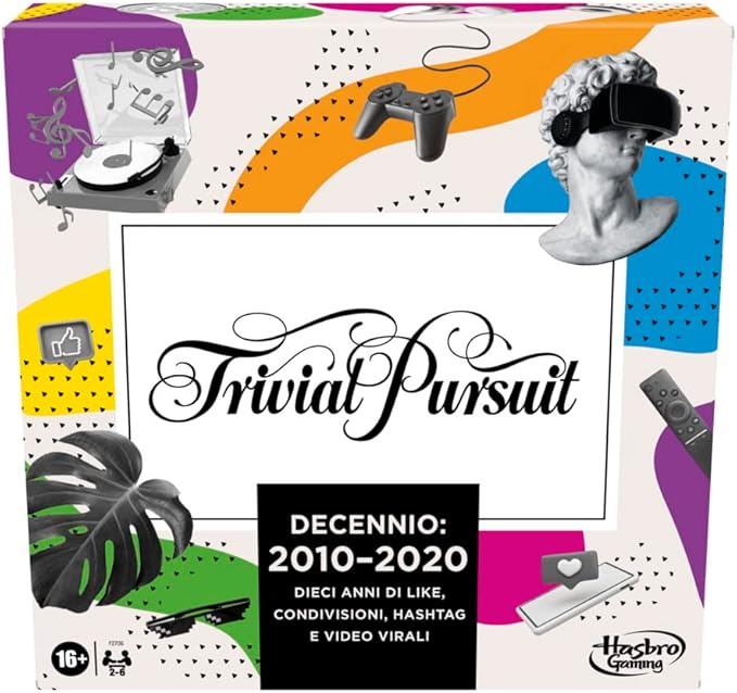 Hasbro Trivial Pursuit Decennio: 2010-2020, gioco da tavolo per adulti e adolescenti, gioco di domande e risposte su cultura popolare da 2 a 6 giocatori (Hasbro Gaming)