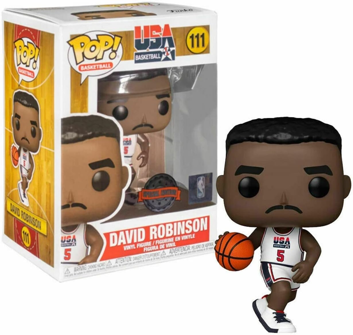 Funko Pop NBA: Legends - David Robinson 92 Team USA Bianco