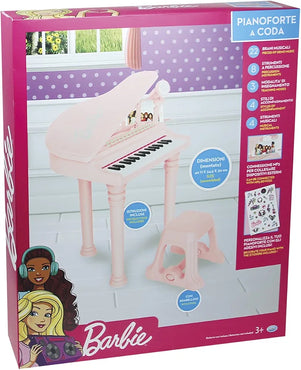 ODS 45005 Barbie, pianoforte a coda con sgabello e tanti accessori, Rosa