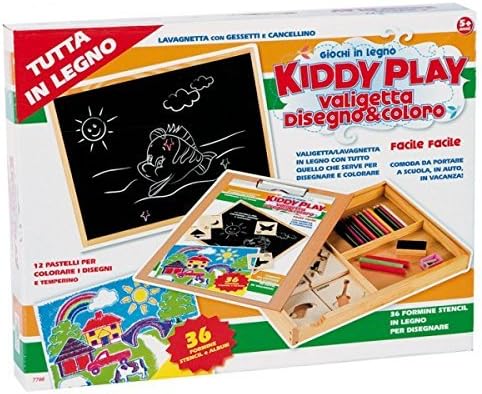 Kiddy Play Set Valigetta con Forme E Colori Tutto in Legno 5+