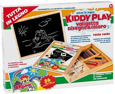 Kiddy Play Set Valigetta con Forme E Colori Tutto in Legno 5+