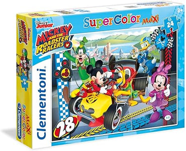 Clementoni Mickey and the Roadster Racers Topolino Supercolor Puzzle, Multicolore, 24 Pezzi