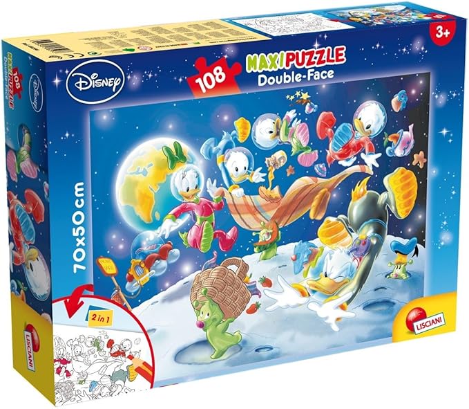 Lisciani Giochi- Mickey Mouse in Space Friends Disney Puzzle, 108 Pezzi, Multicolore, 48298