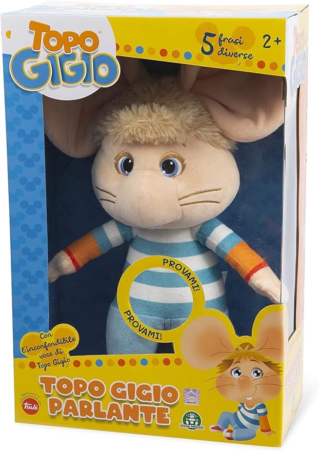 Topo Gigio Parlante 35 cm con 5 Frasi Diverse 2+