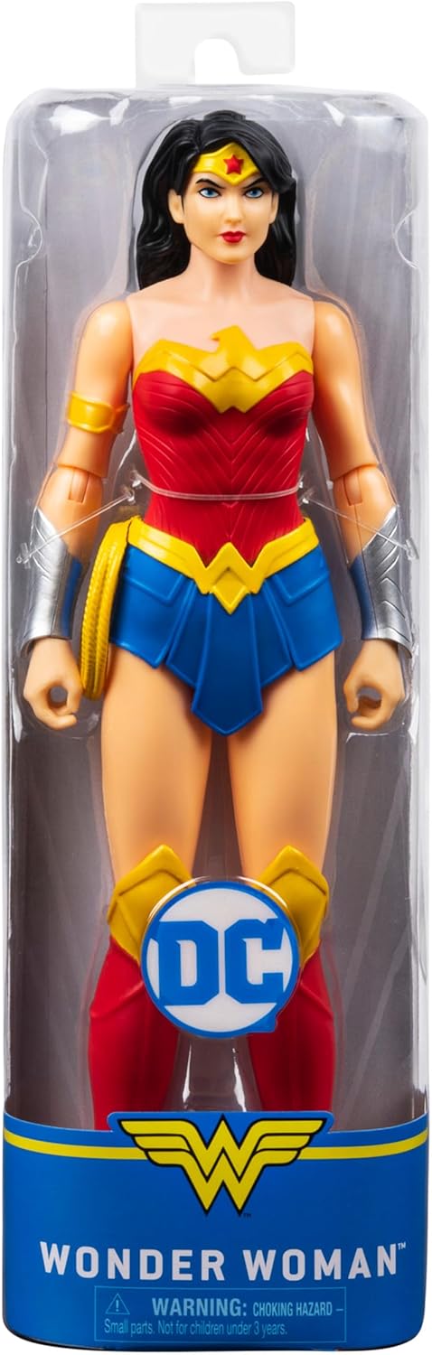 dc comics, WONDER WOMAN, Personaggio WONDER WOMAN 30 cm, Personaggio in scala 30 cm con decorazioni originali e 11 punti di articolazione