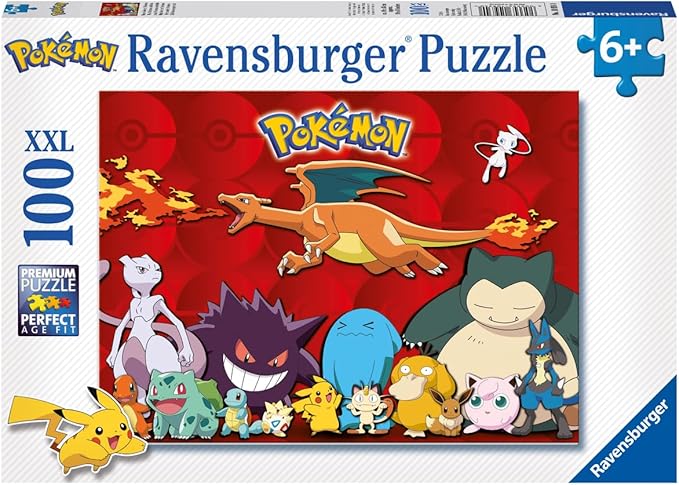 Ravensburger - Puzzle 100 Pezzi XXL Pokémon, Idea Regalo per Bambini 6+ Anni, Gioco Educativo e Stimolante