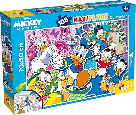 Lisciani Giochi- Disney Puzzle DF Maxi Floor 108 Paperino