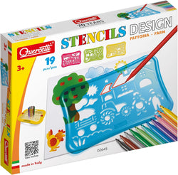 Quercetti Q2645 (Quercetti-2645 Stencils Design Farm Ideal Educational Toy and Creativity Kit