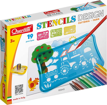 Quercetti Q2645 (Quercetti-2645 Stencils Design Farm Ideal Educational Toy and Creativity Kit