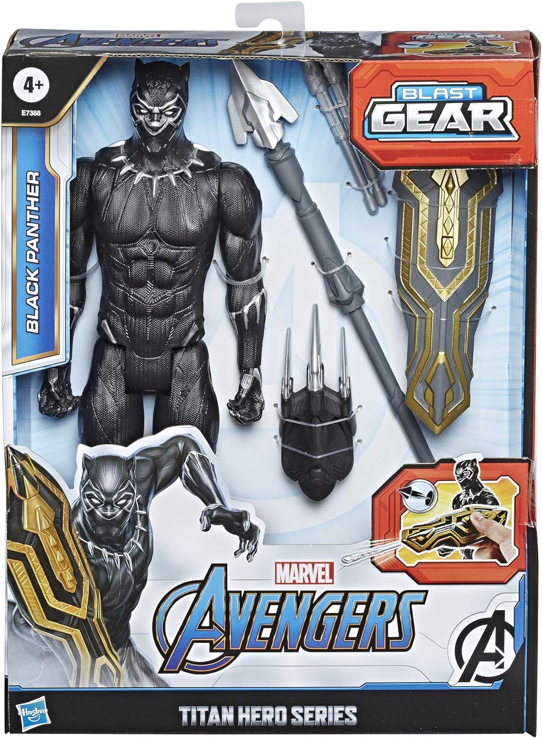 Avengers - Black Panther (Action Figure Deluxe 30cm, Blaster Titan Hero Blast Gear Serie)