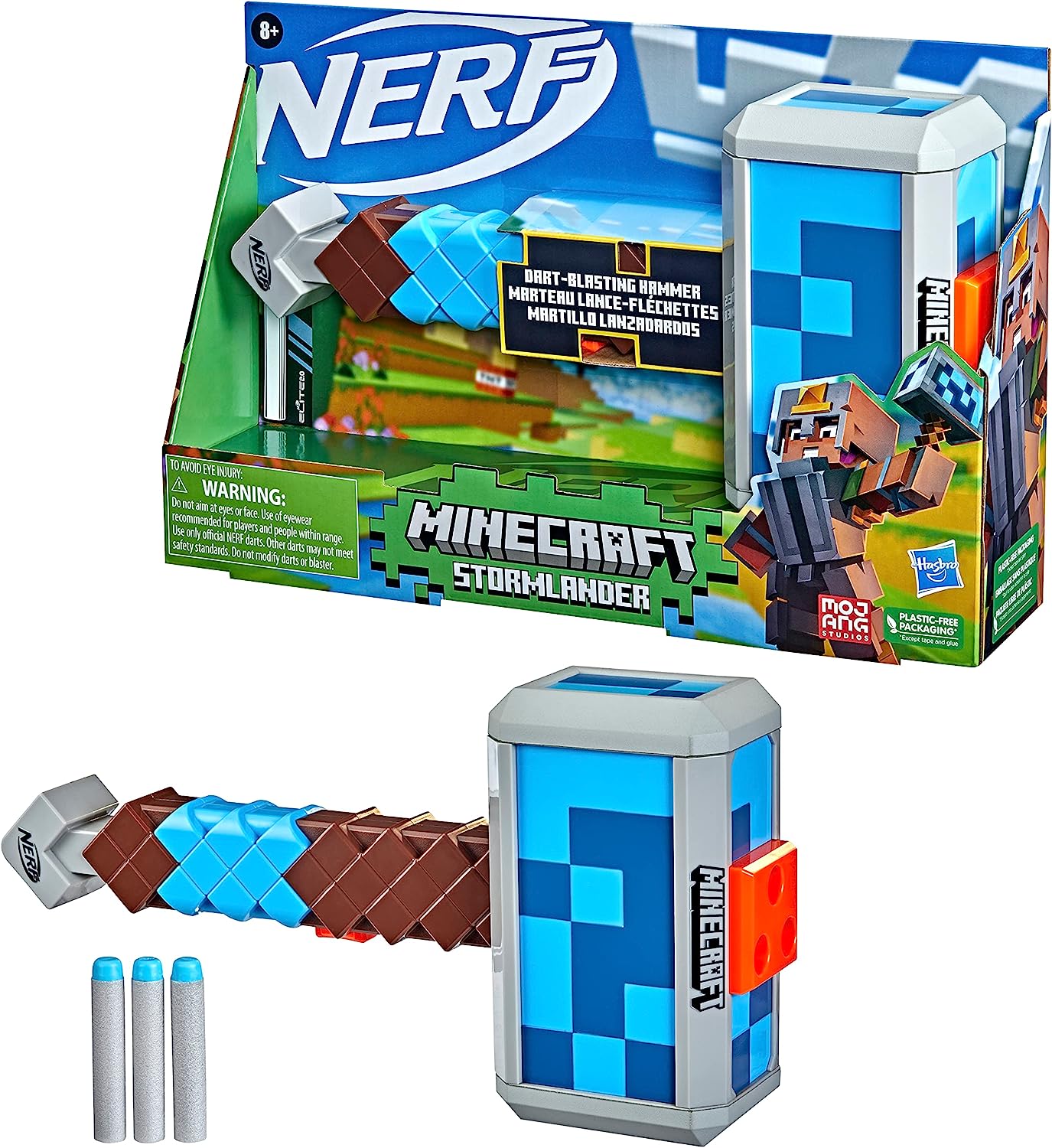 Hasbro Nerf Minecraft Martello Lancia Dardi Stormlander