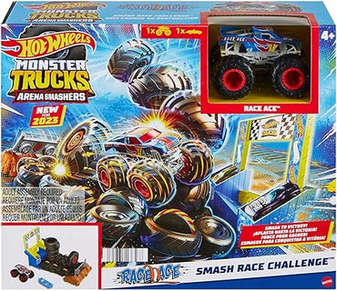 Hot Wheels - Hot Wheels Monster Trucks Arena degli Scontri Sfida Collisione Acrobatica, Playset con truck giocattolo in scala 1:64 e 1 macchinina da demolire, giocattolo per bambini 4+ Anni, HNB89