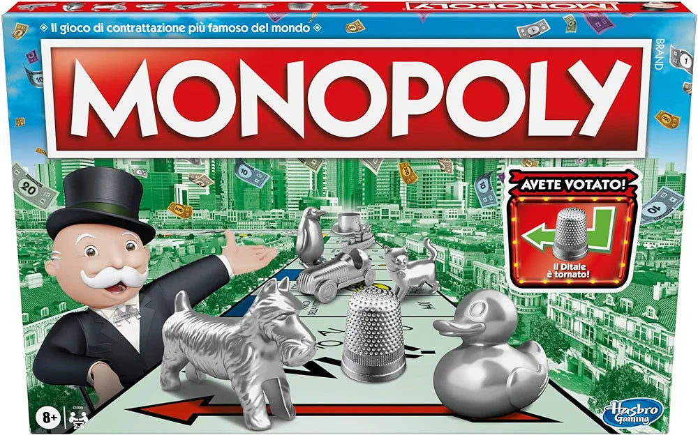 Monopoly Classico, Gioco da Tavola per Famiglie, Adulti, Bambini e Bambine da 2 a 6 Giocatori, Giochi di Strategia Divertenti, da 8 Anni in su