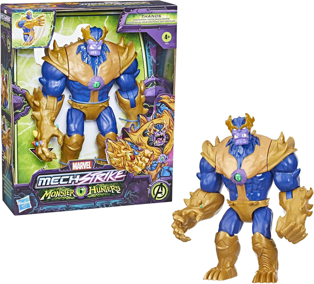 Marvel Avengers Mech Strike, Monster Hunters, Monster Punch Thanos, Action Figure Deluxe in Scala da 22,5 cm, Giocattolo per Bambini e Bambine dai 4 Anni in su