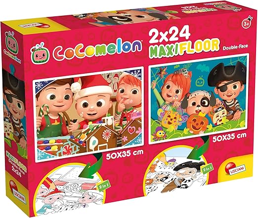 Lisciani Giochi- Italia Cocomelon DF Maxifloor 2 x 24-Start The Day with A Song, Multicolore, 91102