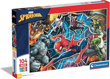 Clementoni- Spiderman Spider-Man Supercolor Puzzle, No Color, 104 Pezzi