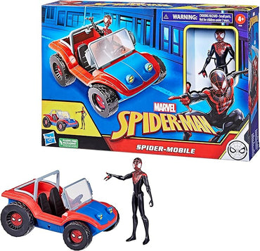 Spider-Man Hasbro Marvel, Macchina di Miles Morales e Spider-Ham, Veicolo da 15 cm con Action Figure, per Bambini e Bambine dai 4 Anni in su