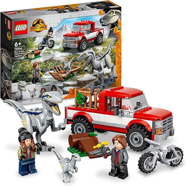 LEGO Jurassic World La Cattura dei Velociraptor Blue e Beta, Dinosauri Giocattolo, Camion e Moto, Idea Regalo, Giochi per Bambini e Bambine, Dino 76946