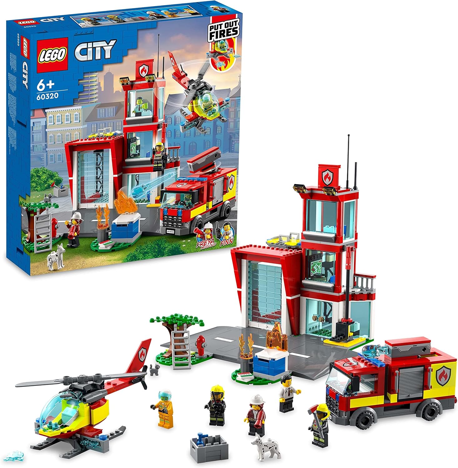 LEGO City Fire Caserma dei Pompieri, Set con Camion, Elicottero Giocattolo, Garage e 5 Minifigure, Giochi per Bambini e Bambine da 6 Anni in su, Idee Regalo di Compleanno 60320