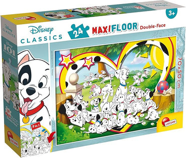 Lisciani Giochi - Disney Puzzle DF Maxi Floor 24 Carica 101 Puzzle per Bambini