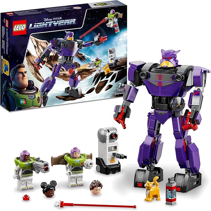 LEGO 76831 Lightyear Disney E Pixar Battaglia Di Zurg, Giochi Per Bambini Dai 7 Anni, Minifigure Di Buzz E Izzy, Robot Giocattolo Action Figure Mech