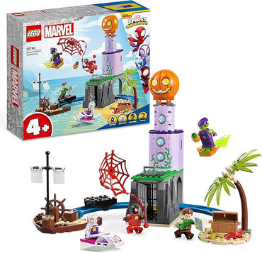 LEGO 10790 Marvel Team Spidey al Faro del Goblin, Giochi per Bambini dai 4 Anni con Miles Morales e Altri, Serie Spidey e i Suoi Fantastici Amici