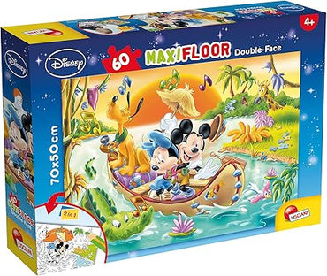 Liscianigiochi 48205 Mickey Puzzle Doppia Faccia Supermaxi, 60 Pezzi