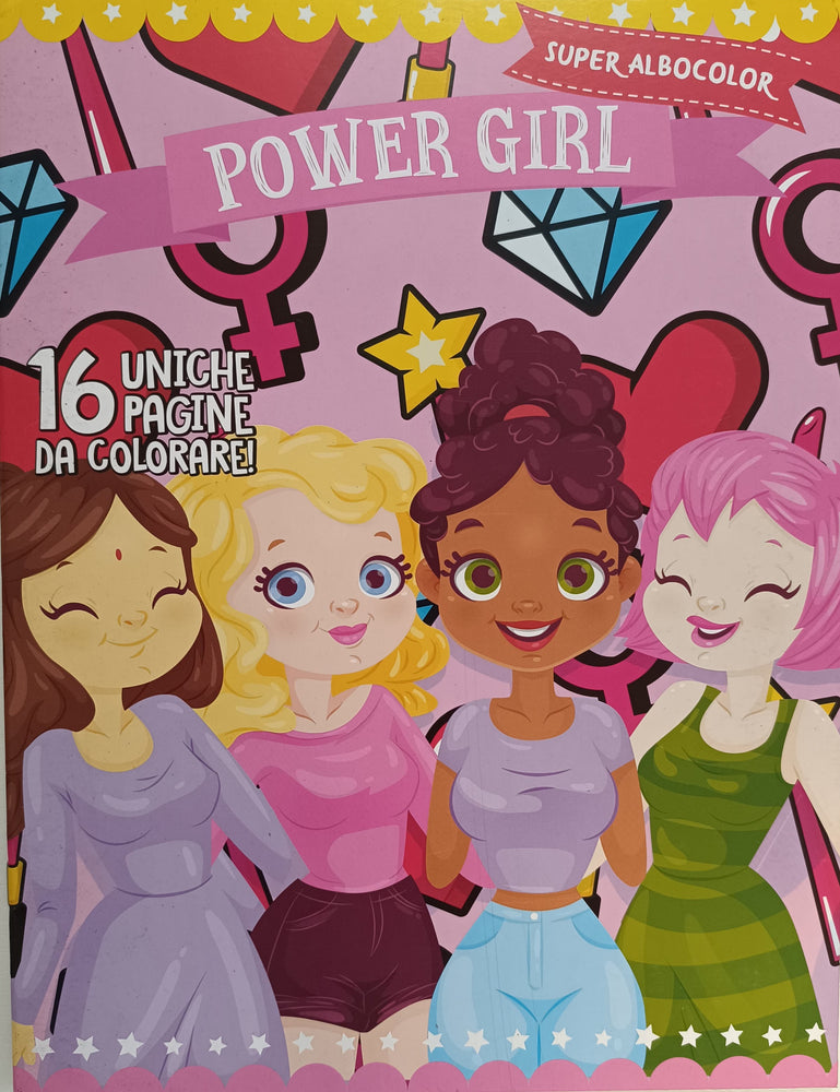 Libro per Bambini 16 Pagine da Colorare - Power Girl