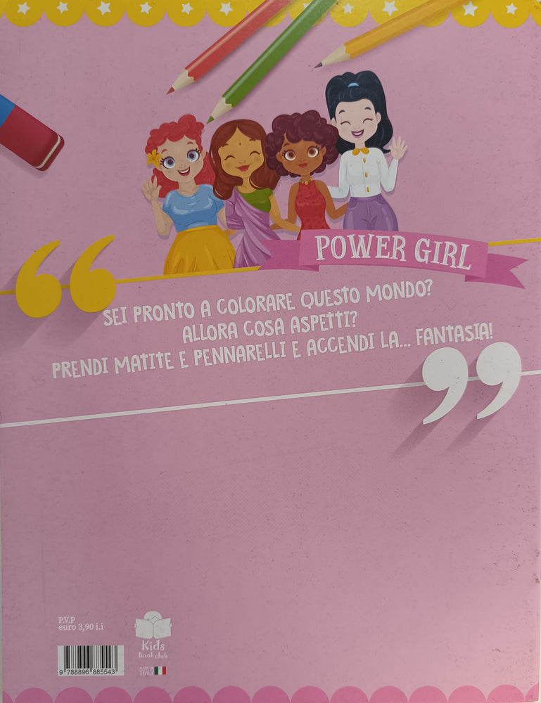 Libro per Bambini 16 Pagine da Colorare - Power Girl