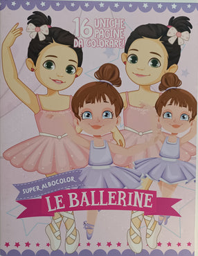 Libro per Bambini 16 Pagine da Colorare - Le Ballerine