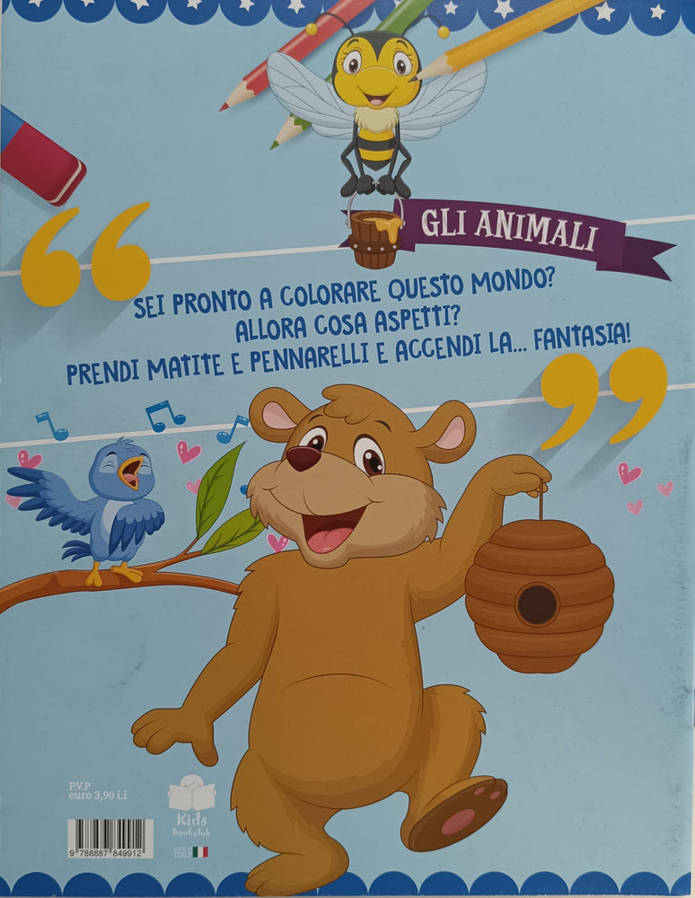 Libro per Bambini 16 Pagine da Colorare - Gli Animali