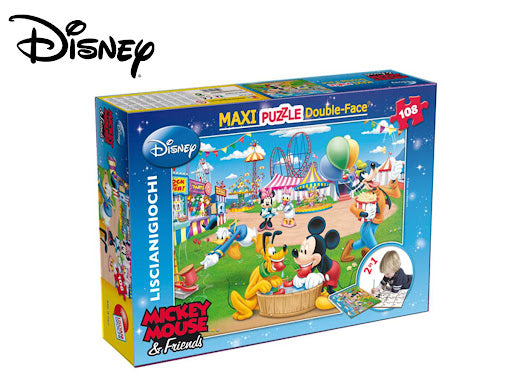 Liscianigiochi Pluto Mickey Puzzle Doppia Faccia Supermaxi, 108 Pezzi