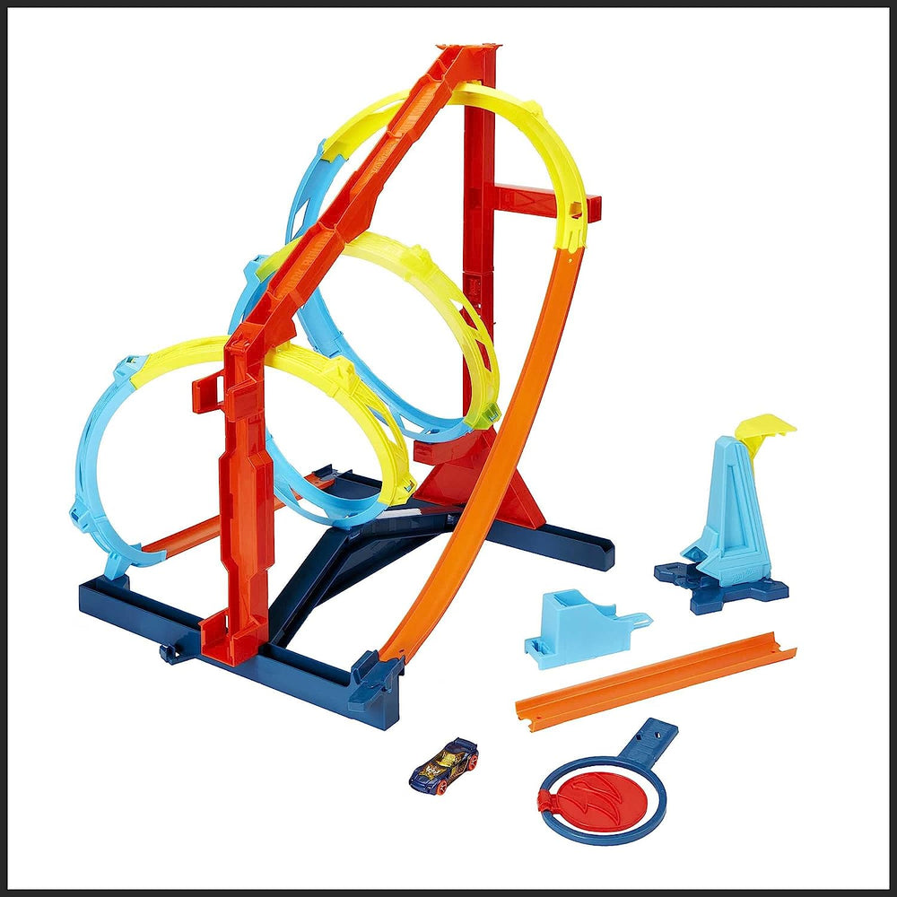 Hot Wheels - Track Builder Unlimited Vortice Estremo Playset, Con Pista a Elica, Include 1 Macchinina Hot Wheels, Giocattolo per Bambini 6+ Anni, HDX79