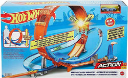 Hot Wheels- Pista Schianti Acrobatici del Loop Gigante con Lanciatore e Grande Loop da 71 cm con 1 Macchinina in Scala 1:64, Giocattolo per Bambini 5+Anni, GTV14