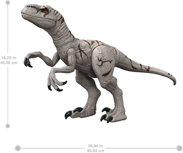 Jurassic World - Dominion Speed Dino Super Colossale Action Figure, dinosauro giocattolo extra large (94 cm), articolazioni mobili, ventre apribile, Giocattolo per Bambini 4+ Anni, HFR09