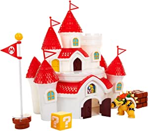 Nintendo SUPER MARIO PLAYSET CASTELLO MUSHROOM KINGDOM DELLA PRINCIPESSA PEACH, CON BELLISSIMI DETTAGLI COME NEL VIDEOGIOCO, DA 3 ANNI IN SU