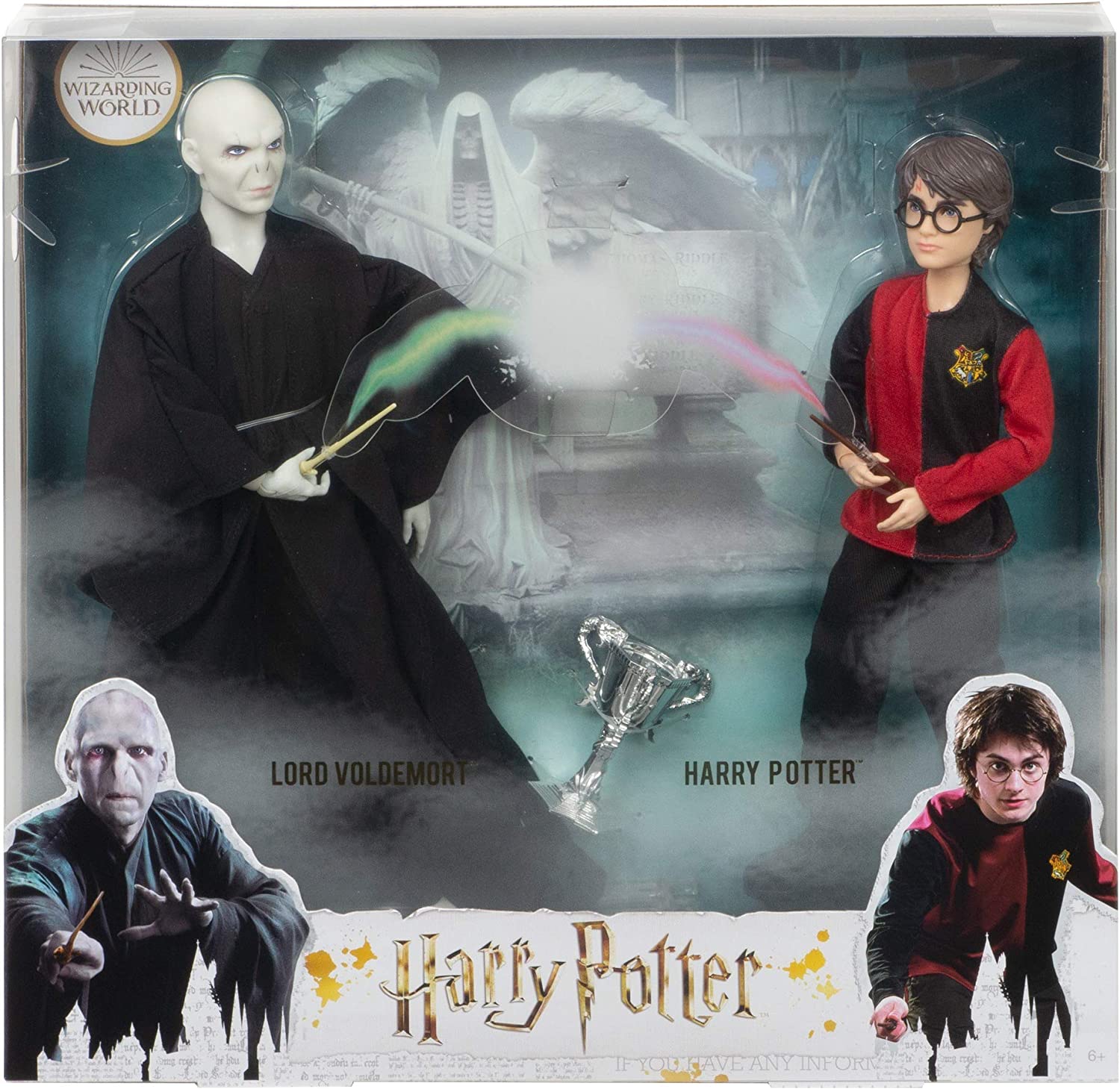 Mattel Harry Potter- Confezione di 2 Bambole, Personaggi Voldemort di 30.5 cm e Harry Potter di 27 cm Giocattolo da Collezione per Bambini 6+Anni, Multicolore, GNR38