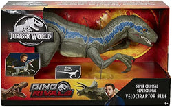 Jurassic World- Dino Rivals Velociraptor Blu Dinosauro Articolato da 90 cm, Giocattolo per Bambini 3+Anni,